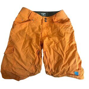 Men's Dakine Shorts Cargo 6 Pockets Lined Orange Zip Fly Adjustable waist SZ 30